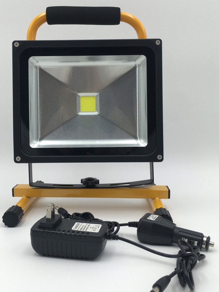 High quality portable rechargeable dual head 30W outdoor camping LED work light with triangle bracket