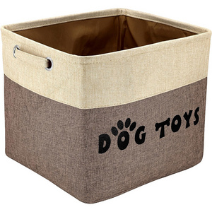 Customized fabric Dog Toy Storage Basket Bin collapsible Toy Chest Organizer for Dog Toys Dog Clothing & Accessories