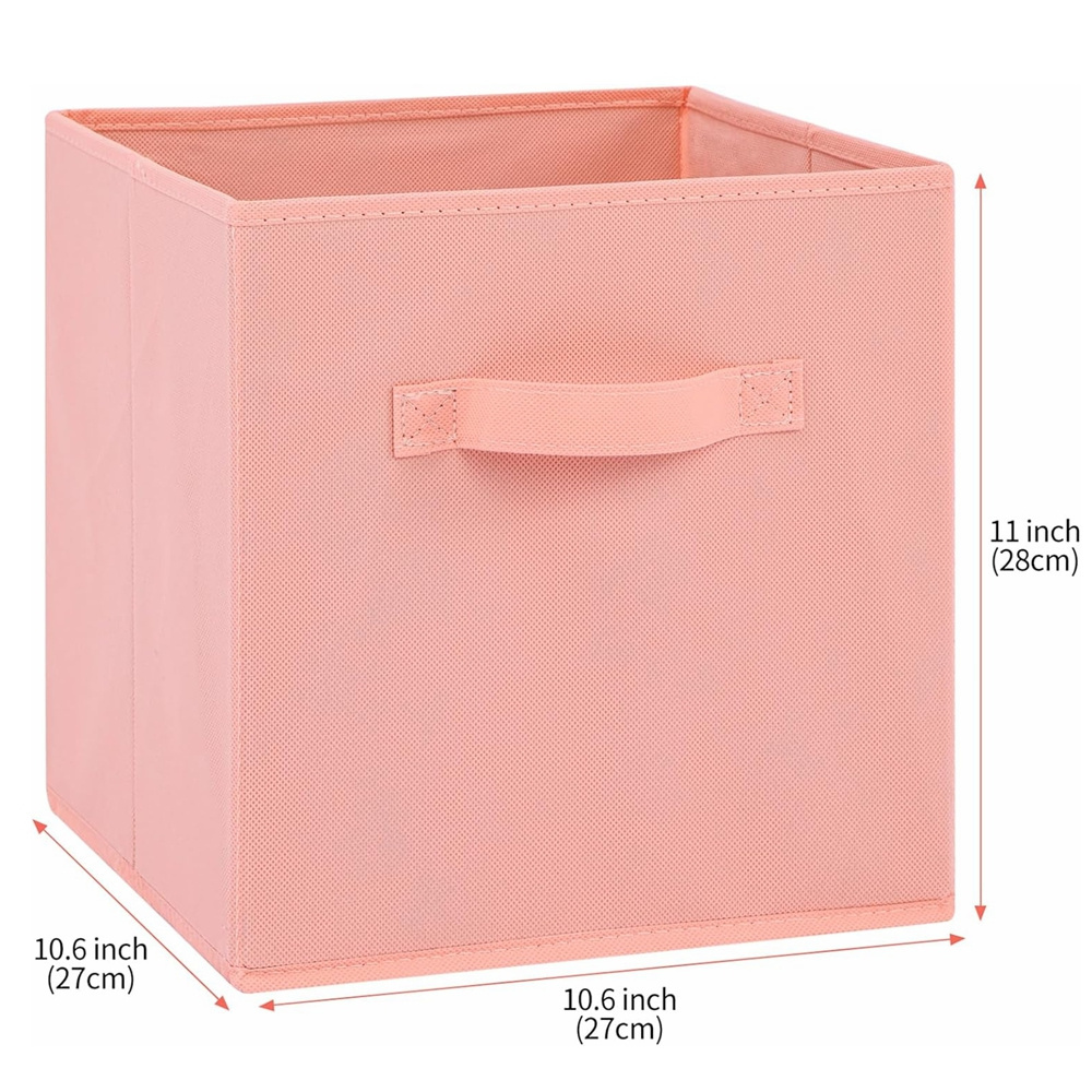 Large Capacity Big Fabric Toy Sundries Home Organizer Bins Foldable Storage Box Toy Organizer and Storage Baskets, Peachpuff