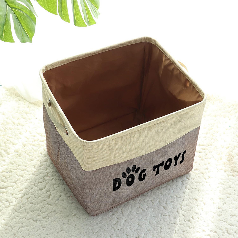 Customized fabric Dog Toy Storage Basket Bin collapsible Toy Chest Organizer for Dog Toys Dog Clothing & Accessories