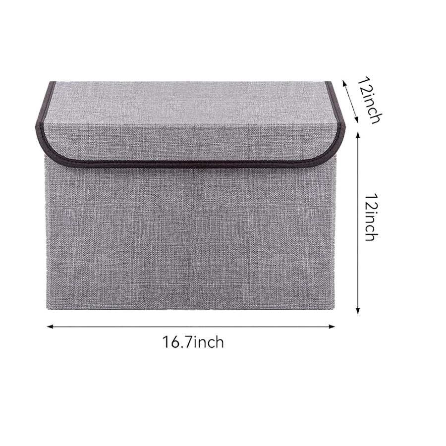 Linen Fabric closet box foldable kids baby cloth storage basket Storage Cube Bin Organizer with Flip-Top Lid