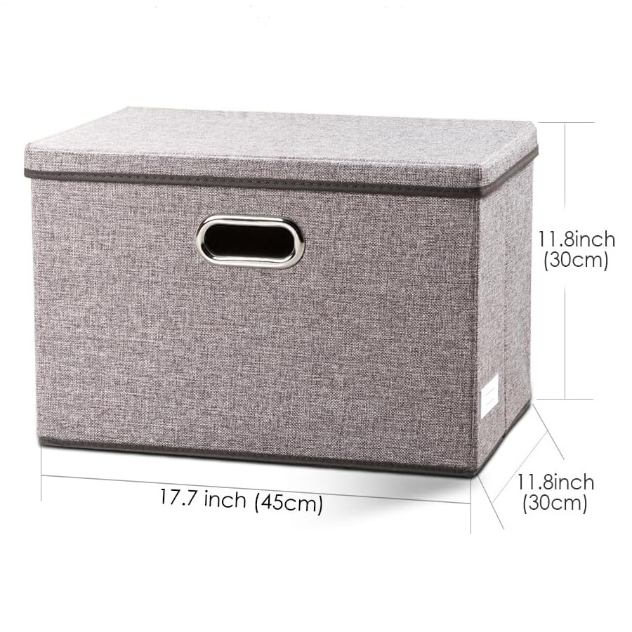 Home Bedroom Closet storage boxes foldable office Organizer bins linen fabric storage cube large toy chest with lid