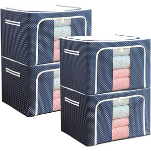 steel frame clothes storage bins Foldable Storage Box Clothes Organizers Storage Containers for quilt Blankets Books Toys