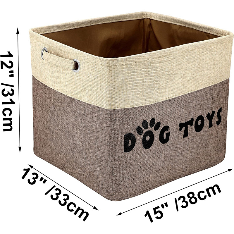 Customized fabric Dog Toy Storage Basket Bin collapsible Toy Chest Organizer for Dog Toys Dog Clothing & Accessories