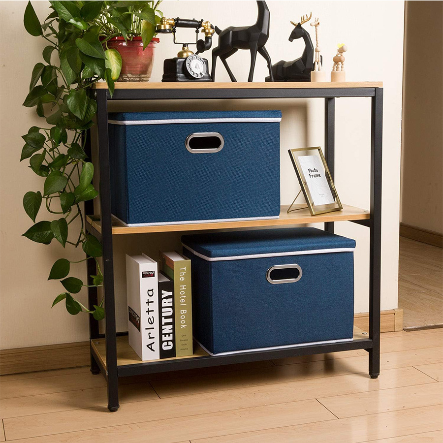 Home Bedroom Closet storage boxes foldable office Organizer bins linen fabric storage cube large toy chest with lid