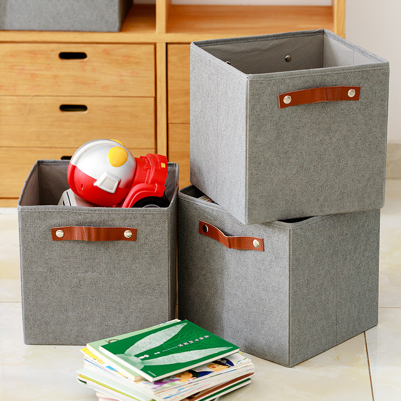 collapsible Storage Cubes Foldable Fabric Cube Storage Bins grey canvas storage cube bins closet organizer