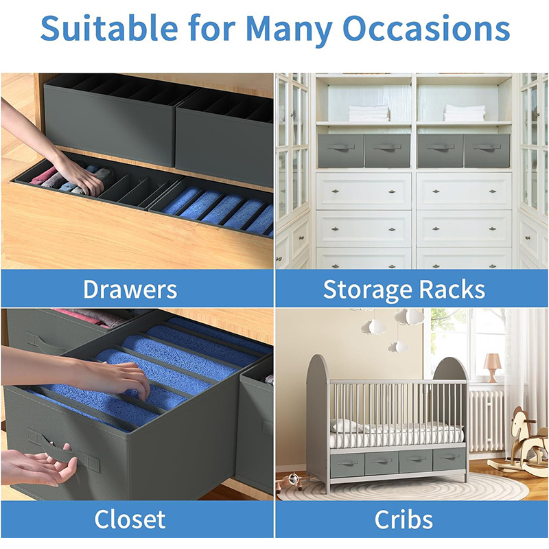 foldable portable canvas closet storage container oxford cloth 9 Grids Pants Organizer fabric Wardrobe Clothes Organizer