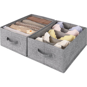 foldable fabric Clothes Drawer Organizer Closet storage Organizer 5 grid wardrobe jeans T-shirt bars storage basket