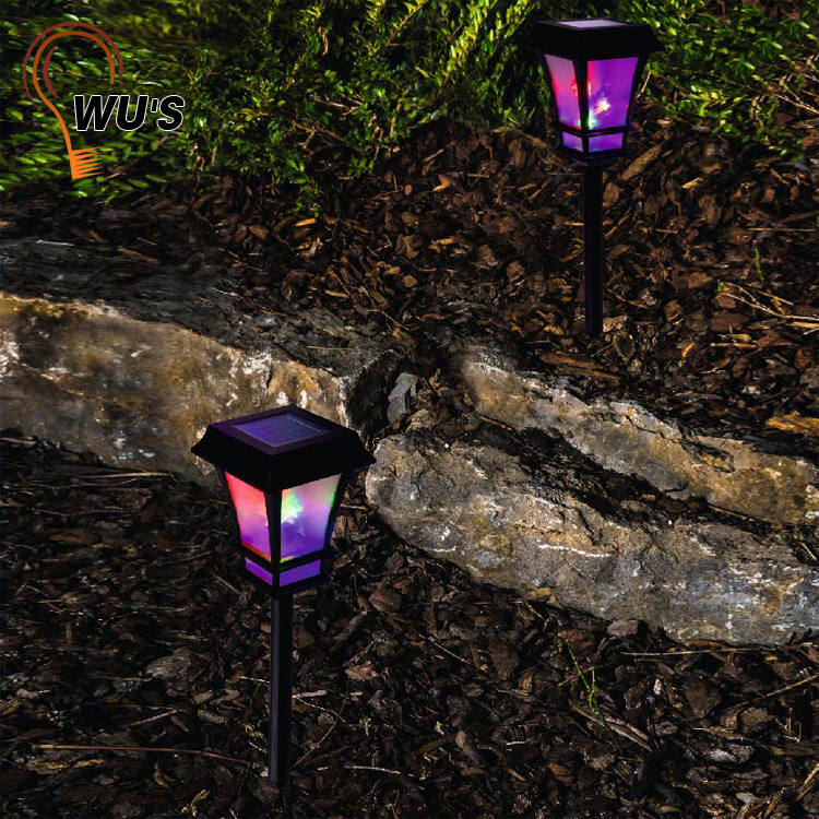 New product solar powered starry lantern garden stick lamp led garden plastic solar stake light