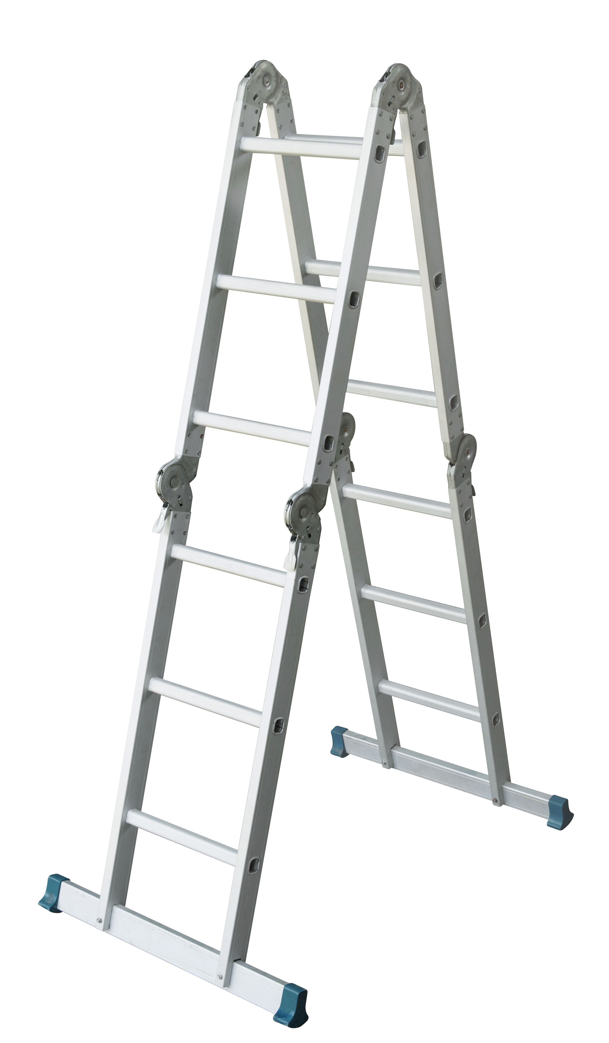 lightweight Single Side Climb Aluminum Multi-function ladder household 3/4/5 folding ladder Hinge joint folding M-shaped ladder