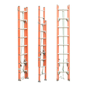 Factory custom Aluminium Extension Ladder long Heavy duty aluminum folding carbon fiber ladder fibreglass ladder