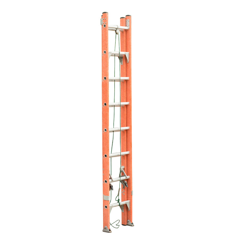 Factory custom Aluminium Extension Ladder long Heavy duty aluminum folding carbon fiber ladder fibreglass ladder