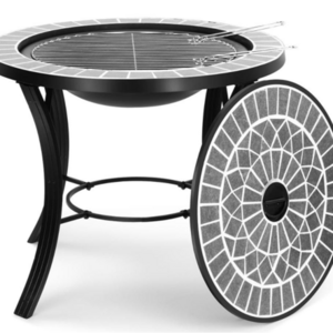 Black Steel Outdoor Garden Fire Pit Table With Fire Pit Burner Kit