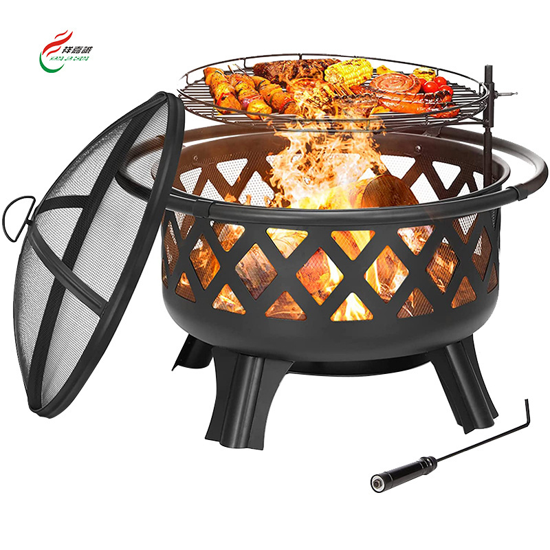 Factory Wholesale Fire Pit Outdoor Warming Round Charcoal Brazier Grill Metal Fire Pit