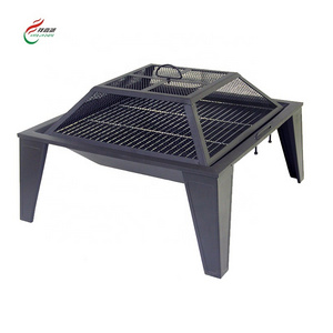 Outdoor Rectangular Charcoal Fire Bbq Metal Pits Fire Pit For Home Garden Used