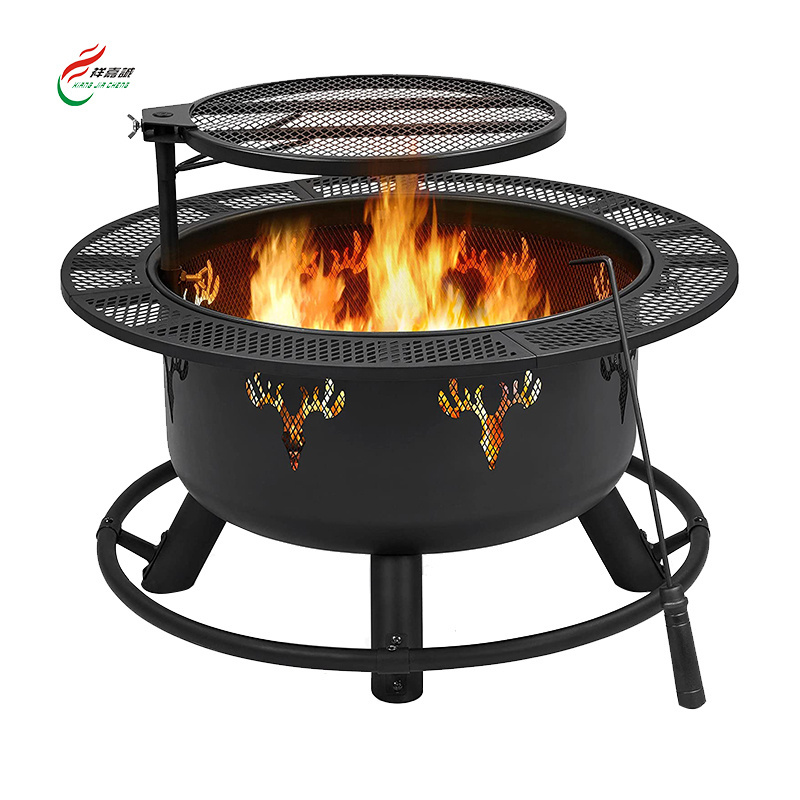 Factory Wholesale Fire Pit Outdoor Warming Round Charcoal Brazier Grill Metal Fire Pit