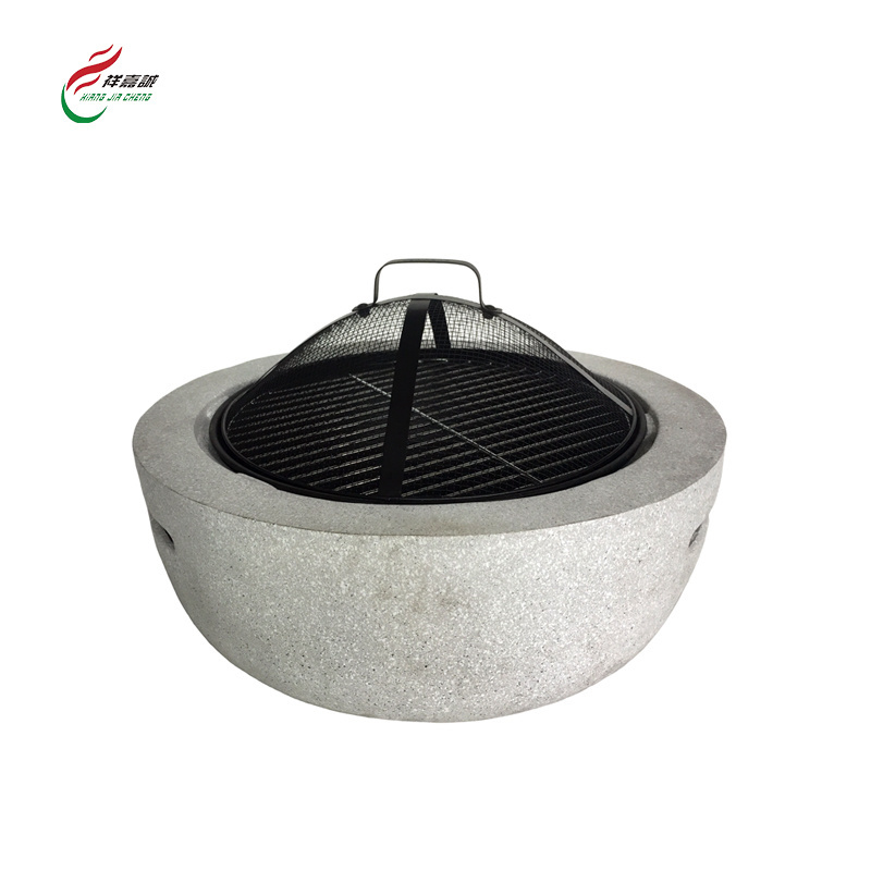 Indoor Round Portable Concrete Cement Fireplace Tabletop Fire Pit