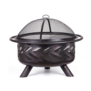 Garden Backyard Fireplace Charcoal Brazier Wood Burning Metal Bbq Fire Pit With Cast Iron Cooking Grill