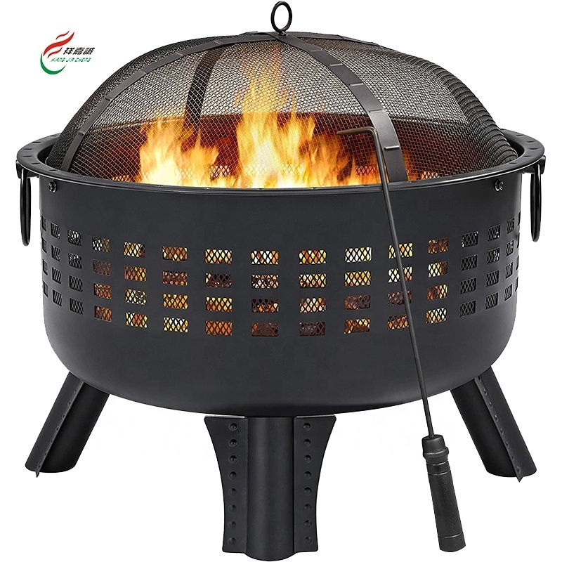 Luxury Large Black Outdoor Steel Fire Pit Bbq Camping Corten Steel Outdoor Fire Pit Grill