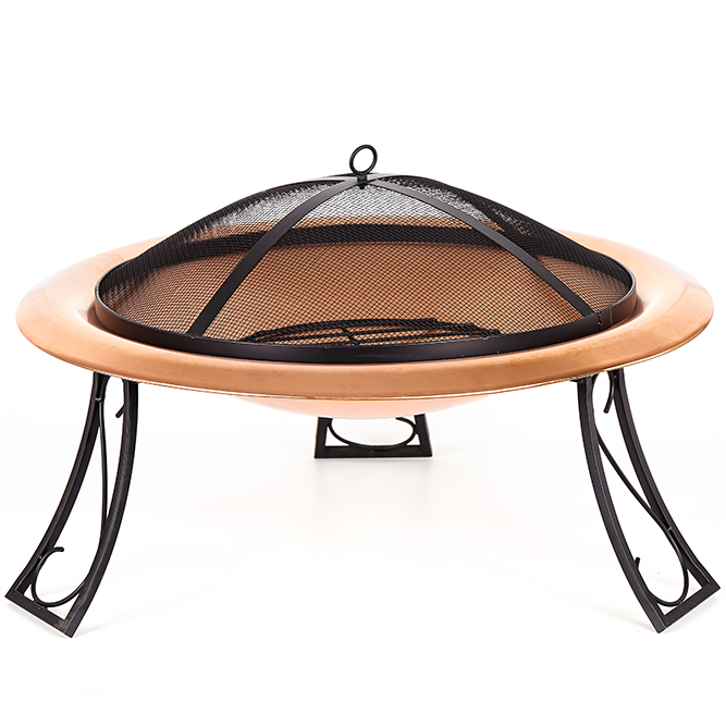 Outdoor Folding Bbq Grills Foldable Camping Fire Pit With Stainless Steel Golden Colour Fire Bowl