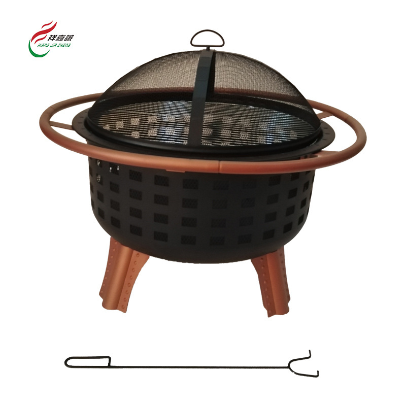 Outdoor Charcoal Firepit Round City Bonfires Portable Fire Pit For Outdoor Garden