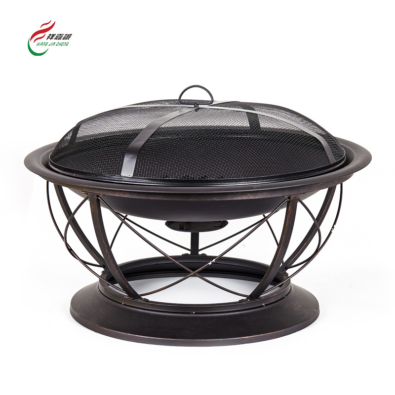 Outdoor Cooking Bbq Grill Corten Steel Fire Bowl With Grill Ring