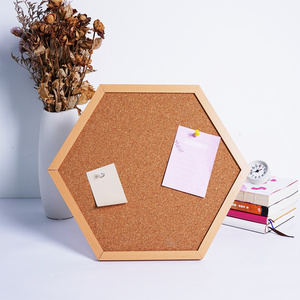 MDF Frame Hexagon Cork Board Message Board Wooden Frame Notice Board