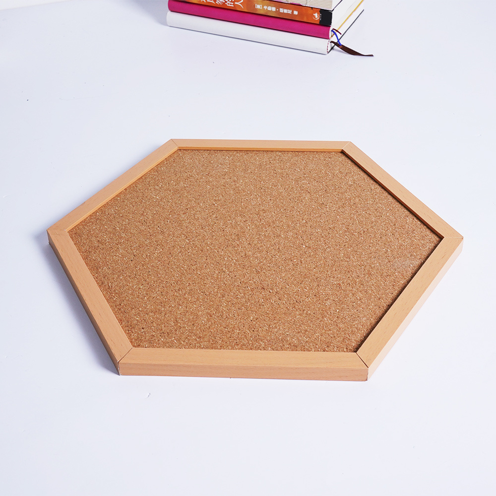 MDF Frame Hexagon Cork Board Message Board Wooden Frame Notice Board