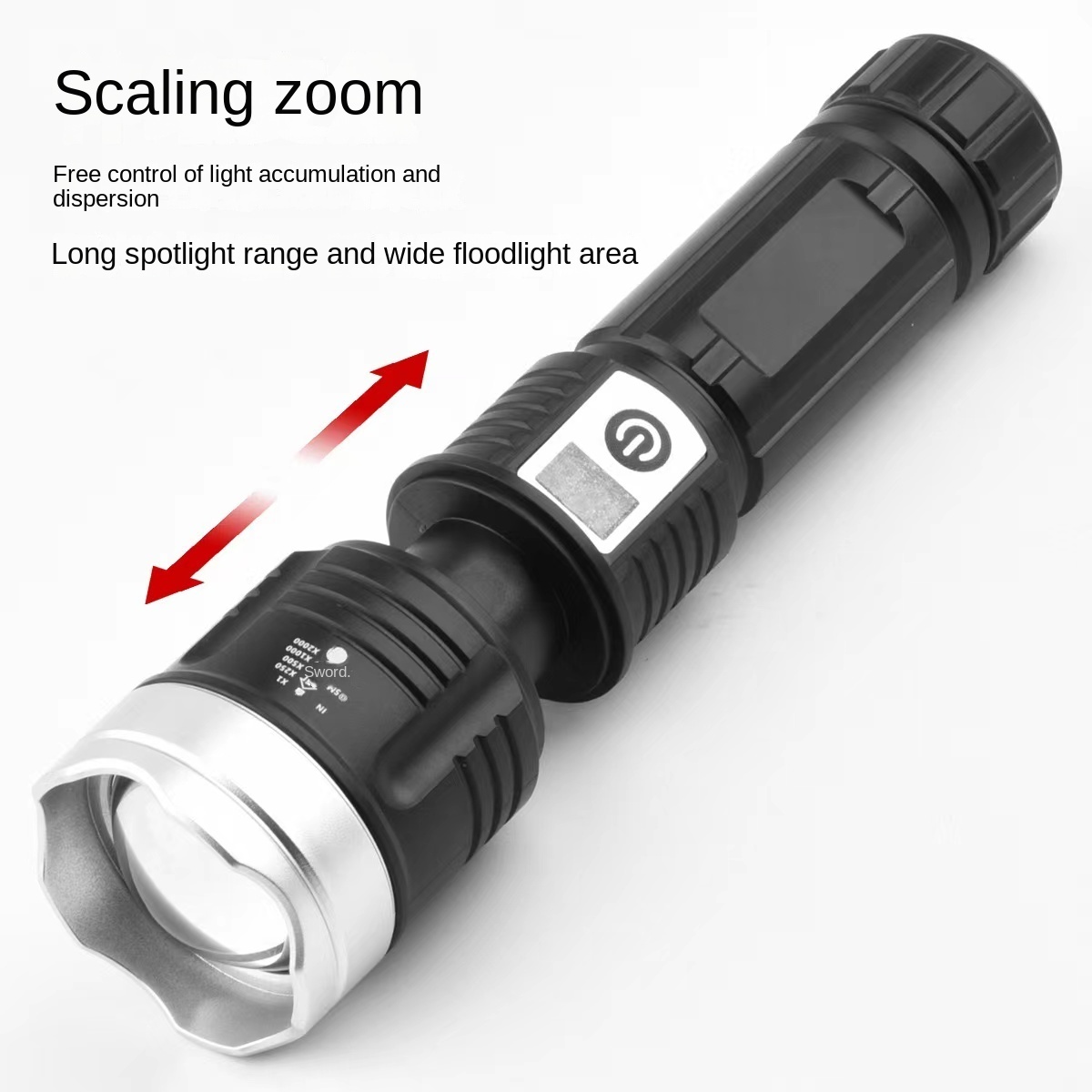 Hot white laser flashlight strong rechargeable outdoor ultra bright long shot home can zoom LED portable