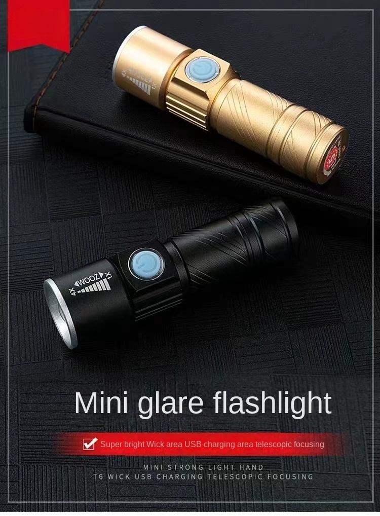 Super Bright Zoom Powerful Tactical led Pocket Flashlight Set High Power Flash light Rechargeable Led Torch Light