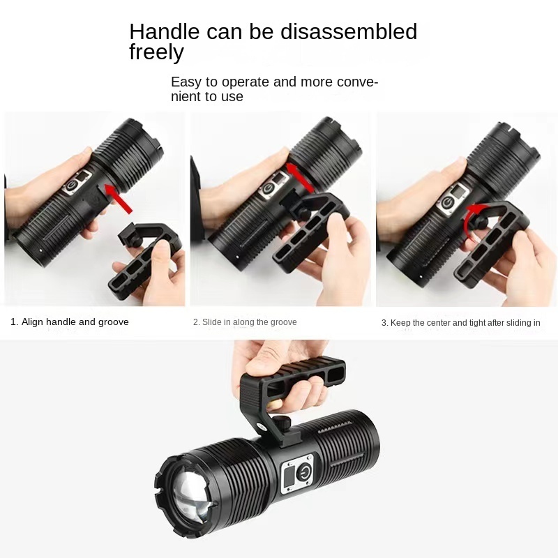 Flashlight Strong light outdoor rechargeable multi-functional tactical flashlight portable emergency white laser flashlight LED