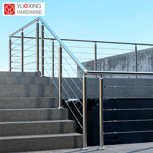 Modern Design stainless steel cable Balustrades Handrails  wire rope balcony cable railing