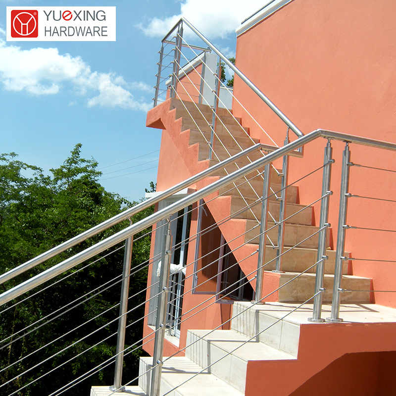 Modern Design stainless steel cable Balustrades Handrails  wire rope balcony cable railing