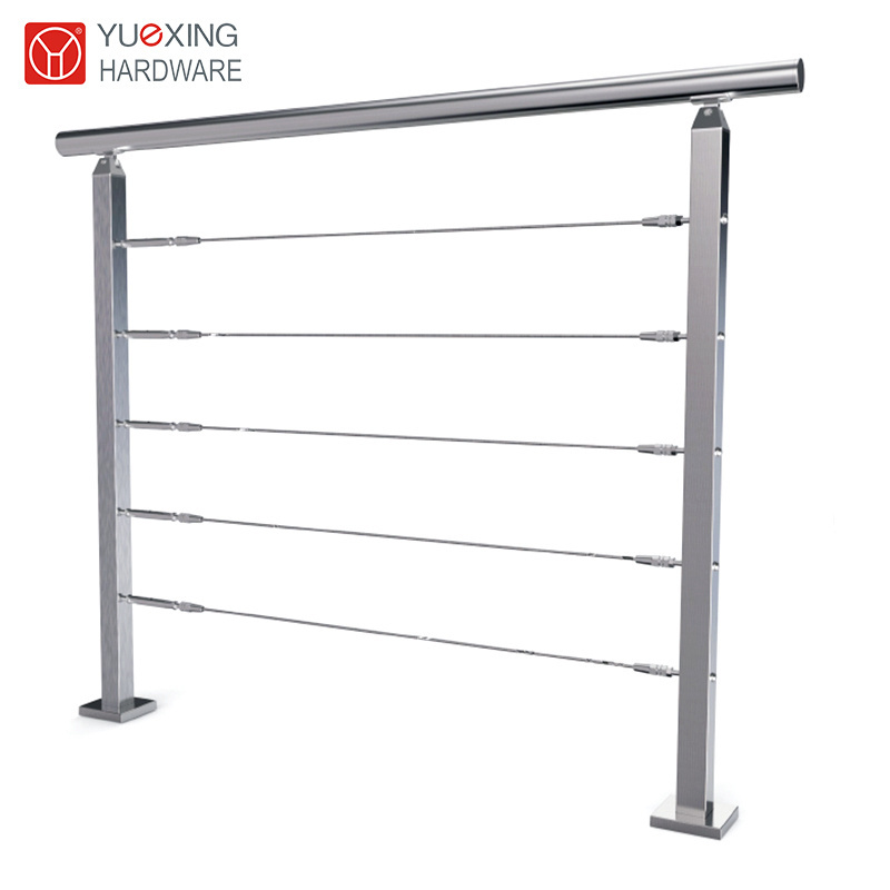 Modern Design stainless steel cable Balustrades Handrails  wire rope balcony cable railing