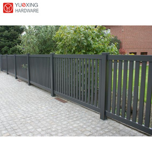 customizable outdoor black color easy installed aluminum fence protect privacy courtyard vertical slat fence