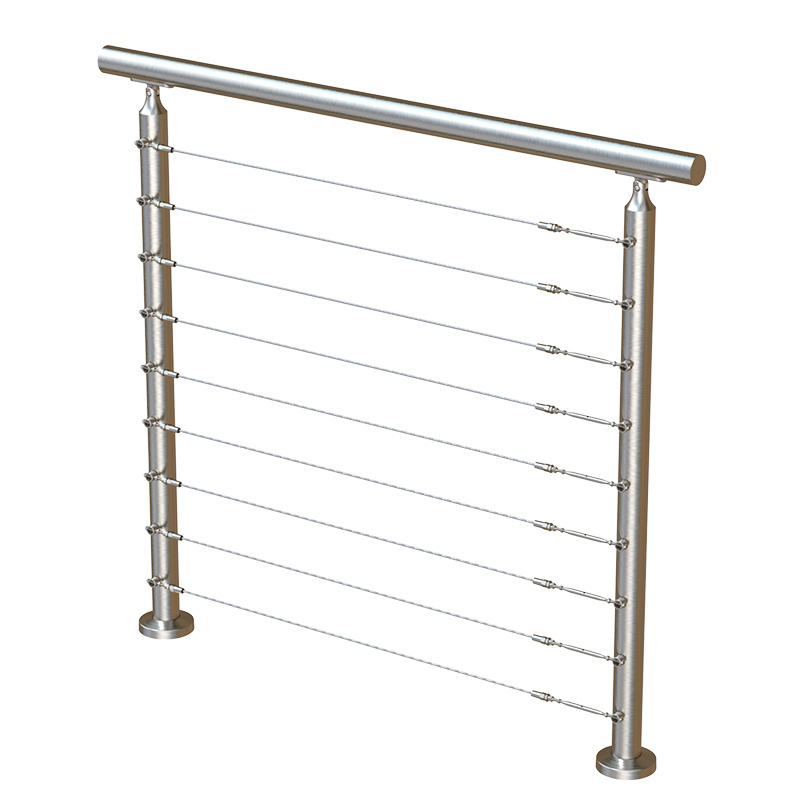 Interior Deck Vertical Wire Rope Handrail Stairs 304 316 Stainless Steel Cable Railing Post