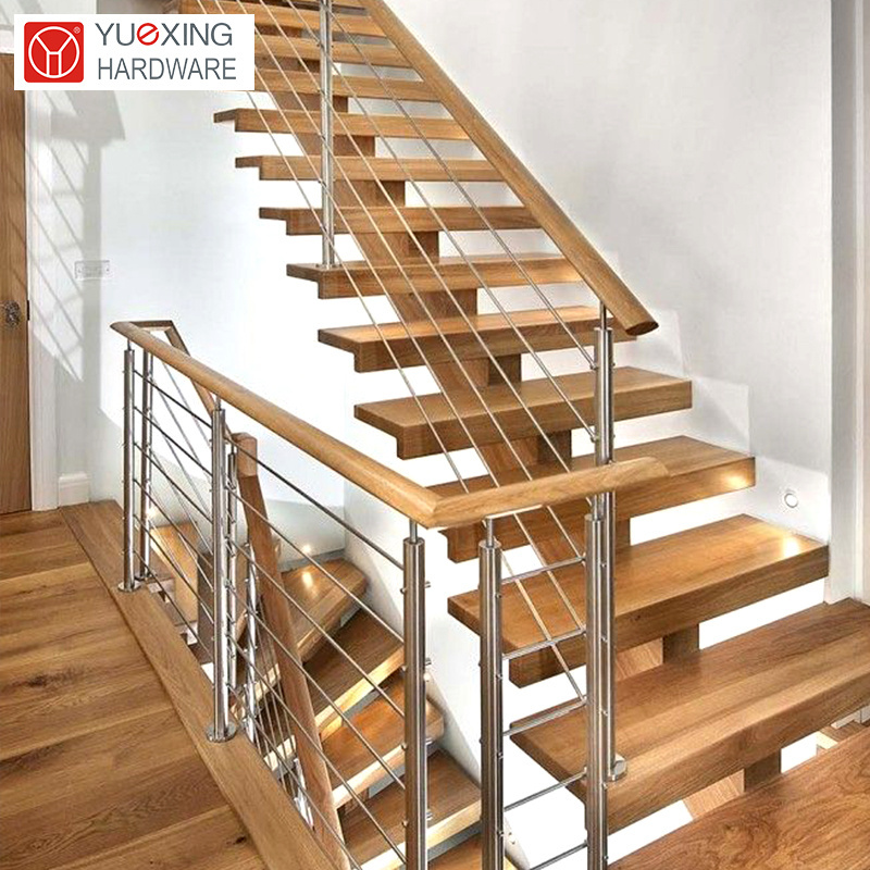 Simple Design Balcony Cross tube Balustrades Handrails Stainless Steel Stair Pipe Railing