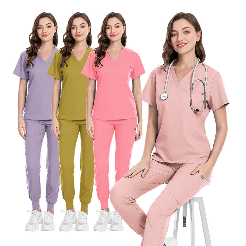 Custom Logo Printed Breathable Elegant Spa Beauty Salon Uniform Scrubs Uniforms Sets Men