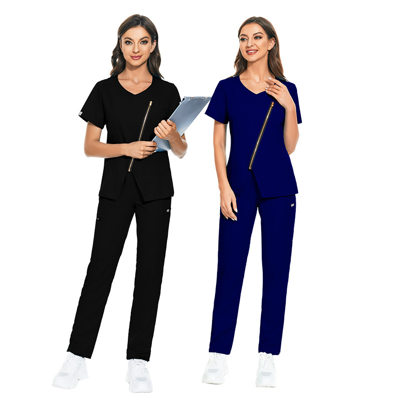 Chlorine Bleaching Resistant Doctor Uniforms Medical Nursing Scrubs Uniform Clinic Scrub Sets Short Sleeve Tops+Pants Uniform