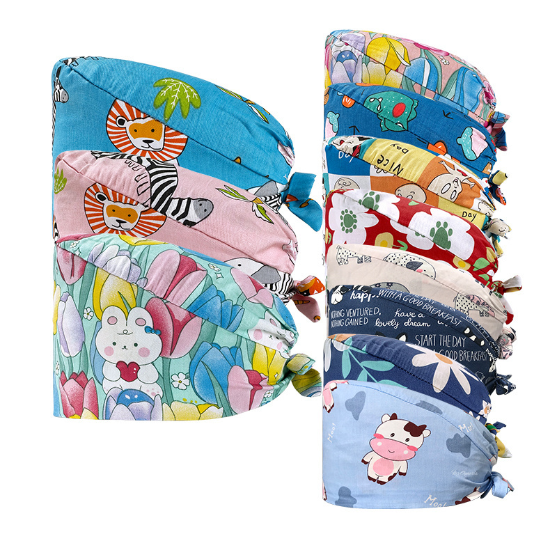 Nurse Accessories New Print Surgical Cap Medical Cap Veterinary Hospital Nurses Scrubs Hats Pet Veterinarian Pharmacy Work Cap