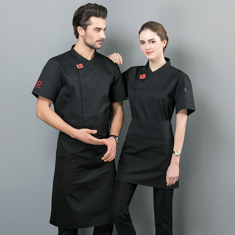 2022 Modern Classic Three Buckles Housekeeper Staff Chef Coat Jacket Chefs Clothes Bar Restaurant Hotel Cleaning Chef Uniform