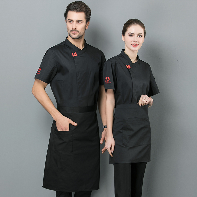 2022 Modern Classic Three Buckles Housekeeper Staff Chef Coat Jacket Chefs Clothes Bar Restaurant Hotel Cleaning Chef Uniform