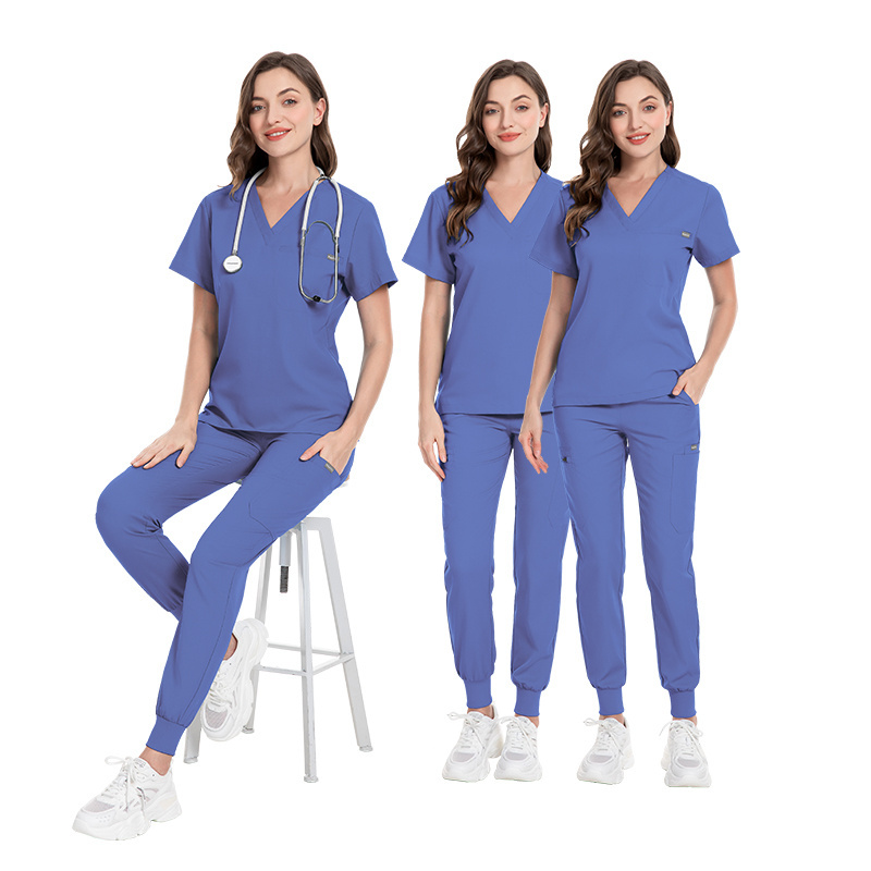 Custom Logo Printed Breathable Elegant Spa Beauty Salon Uniform Scrubs Uniforms Sets Men