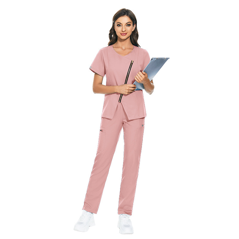 Chlorine Bleaching Resistant Doctor Uniforms Medical Nursing Scrubs Uniform Clinic Scrub Sets Short Sleeve Tops+Pants Uniform