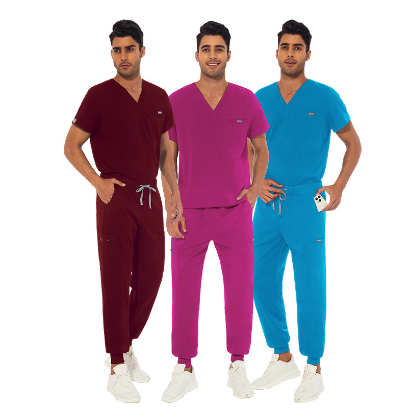 Hot Sale Anti Wrinkle Washable Soft Fabric Nurse Scrubs Hospital Uniform Medical Scrubs Women Jogger Scrubs Sets Pair