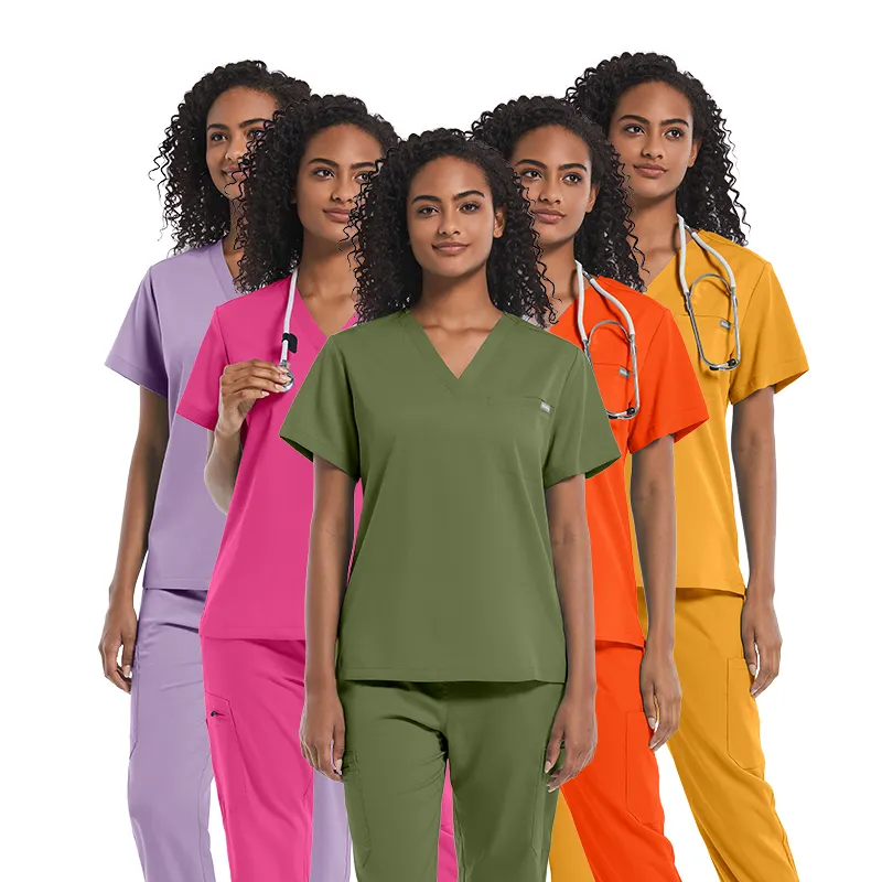 Custom Logo Printed Breathable Elegant Spa Beauty Salon Uniform Scrubs Uniforms Sets Men