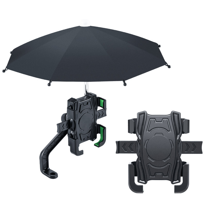 ABS Motorcycle Bike Phone Holder Mount with Waterproof Sun Shade Umbrella Cycling Phone Clamp for 4.7-7.2