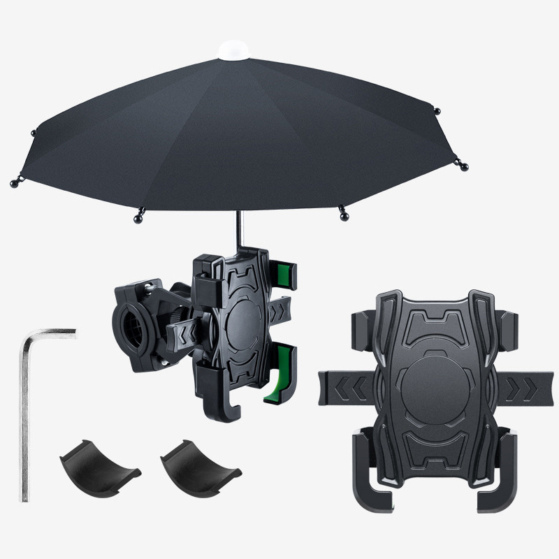 ABS Motorcycle Bike Phone Holder Mount with Waterproof Sun Shade Umbrella Cycling Phone Clamp for 4.7-7.2