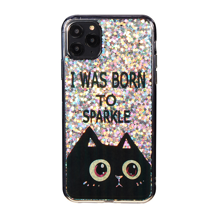 Custom Luxury New Fashion Bling Cute Cat Glitter Mobile Phone Case for iPhone 14 Pro Max 13 12 11 Pro 7 8 Plus SE