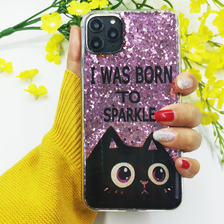 Custom Luxury New Fashion Bling Cute Cat Glitter Mobile Phone Case for iPhone 14 Pro Max 13 12 11 Pro 7 8 Plus SE